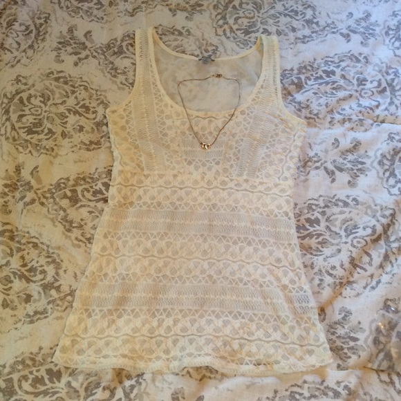 Charlotte Russe Tops - 💗 Sheer Tank + Triple Heart Necklace 💗